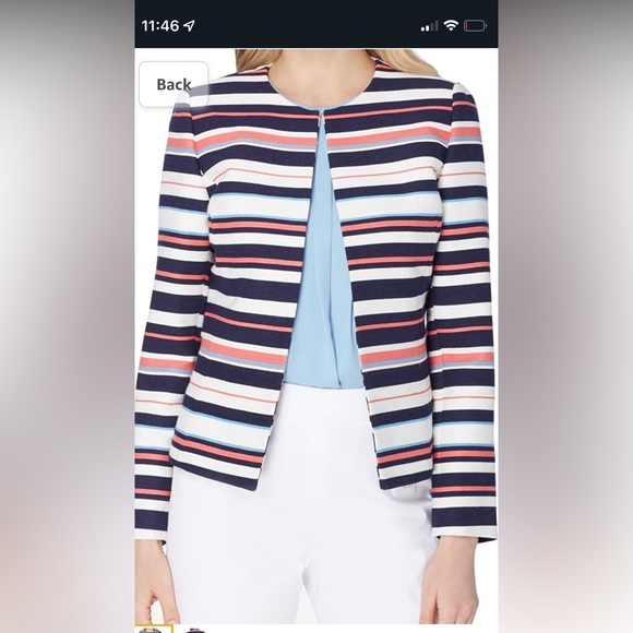 Tahari Arthur S. Levine Womens Stripped jacket  size 4 - Picture 1 of 10